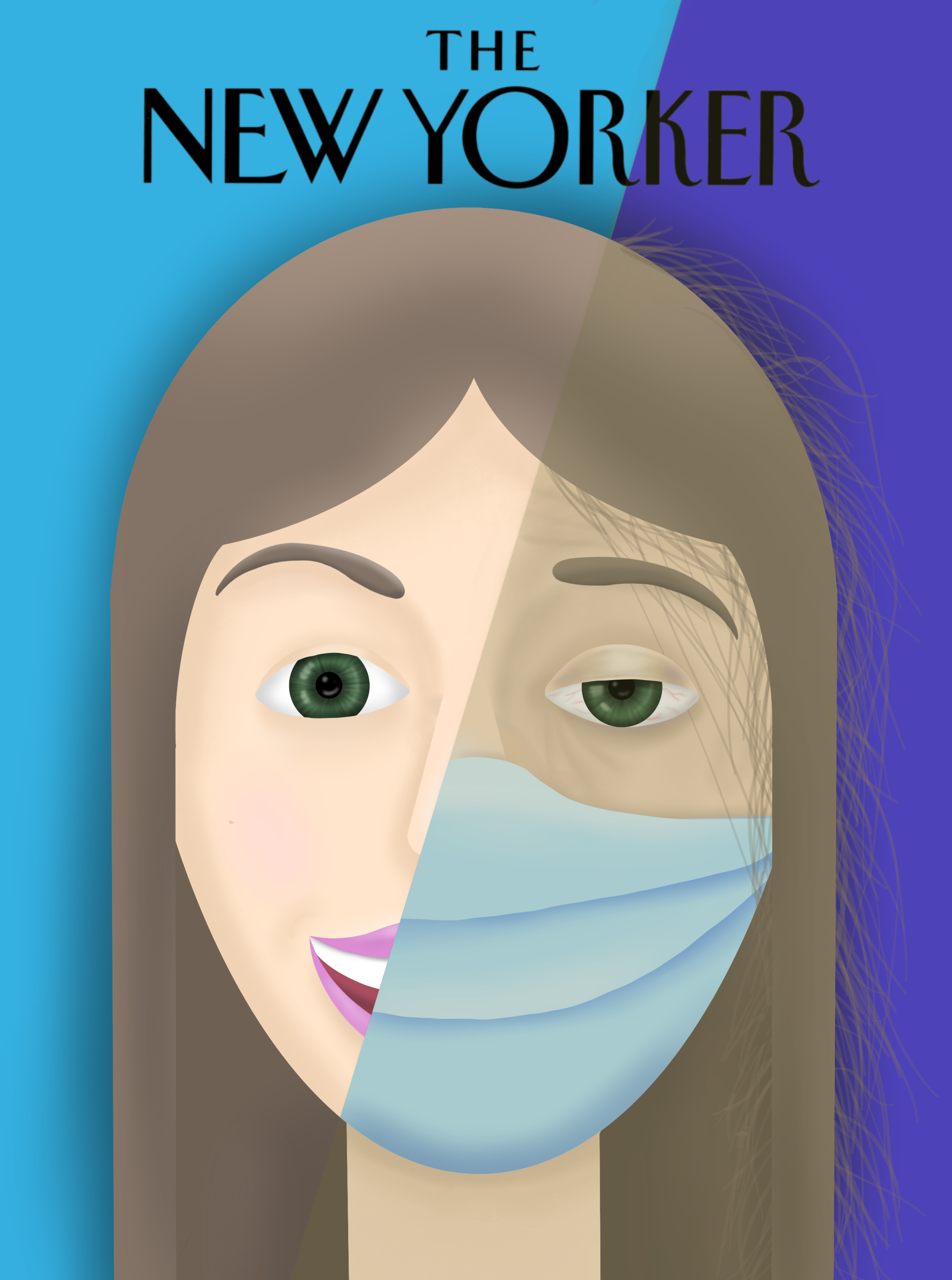 New Yorker cover reflecting current times. (covid)