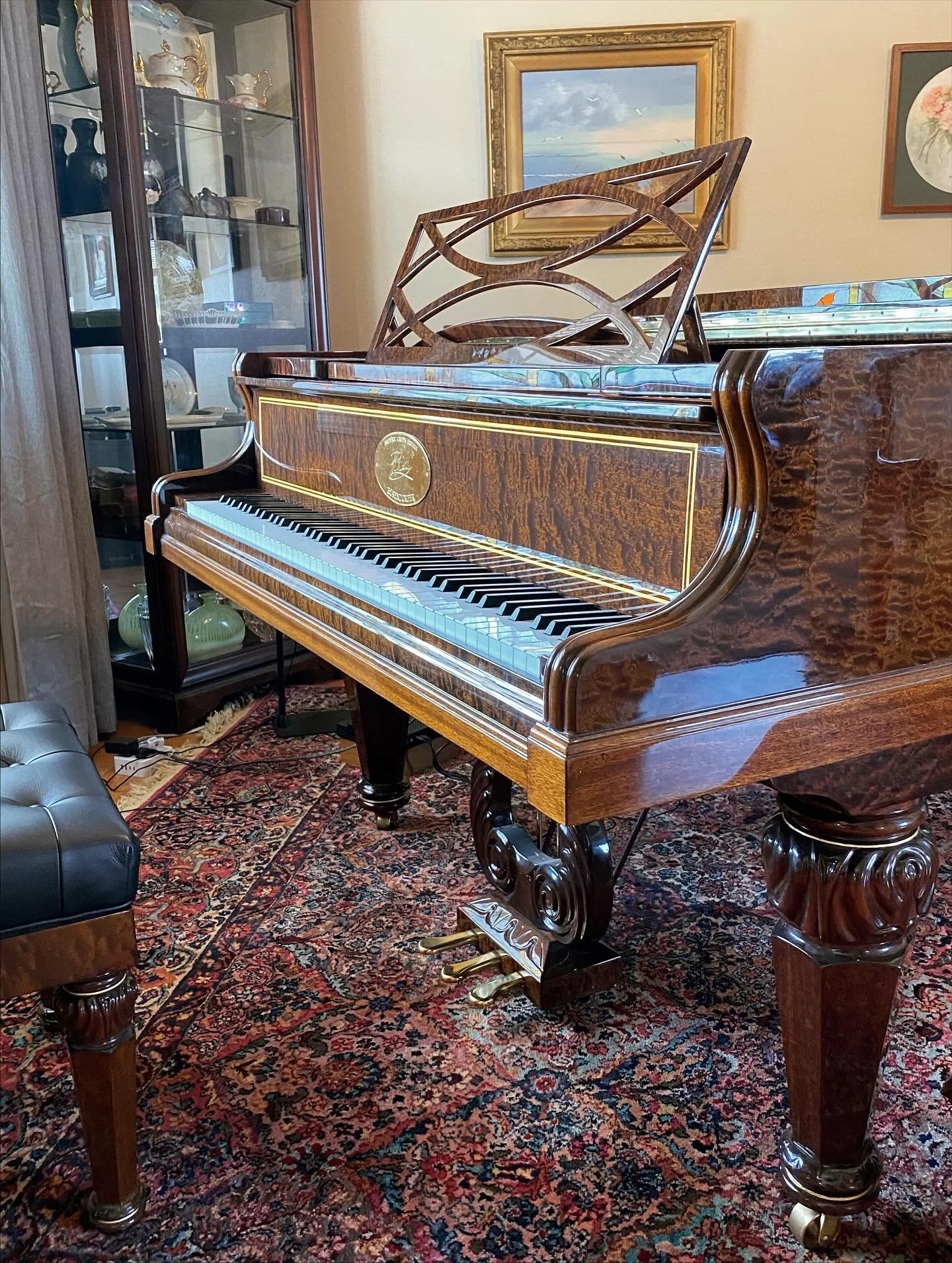 First time tuning a B&ouml;sendorfer&hellip;what a treat! ✨6&rsquo;7&rdquo; Model 200 Chopin Edition. Features ornate carvings along with elegant gold leaf inlays, inspired by the pianos that Chopin played during his 1848 tour of England and Scotland