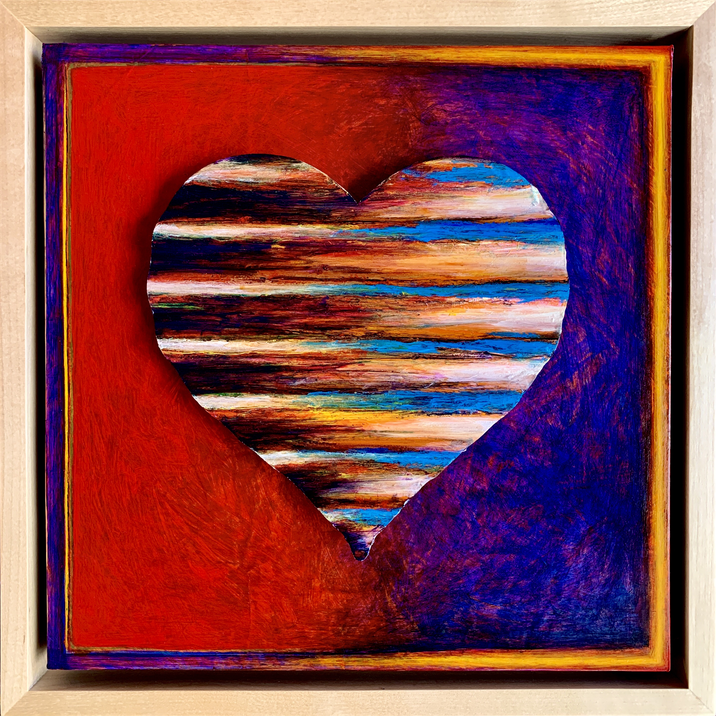 Seasons of the Heart, Mixed Media on Pane, 11.43 x 11.43 x 1.875, by Rhett Lynch
