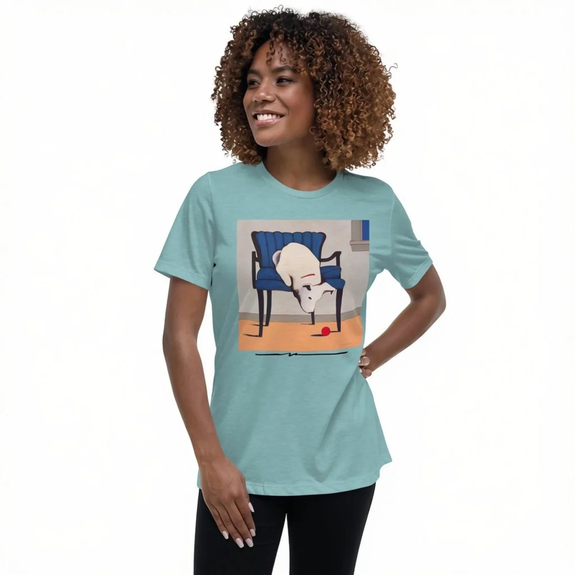 Heather Blue Lagoon Contemplating Gravity Women's Relaxed T-Shirt 2.jpg