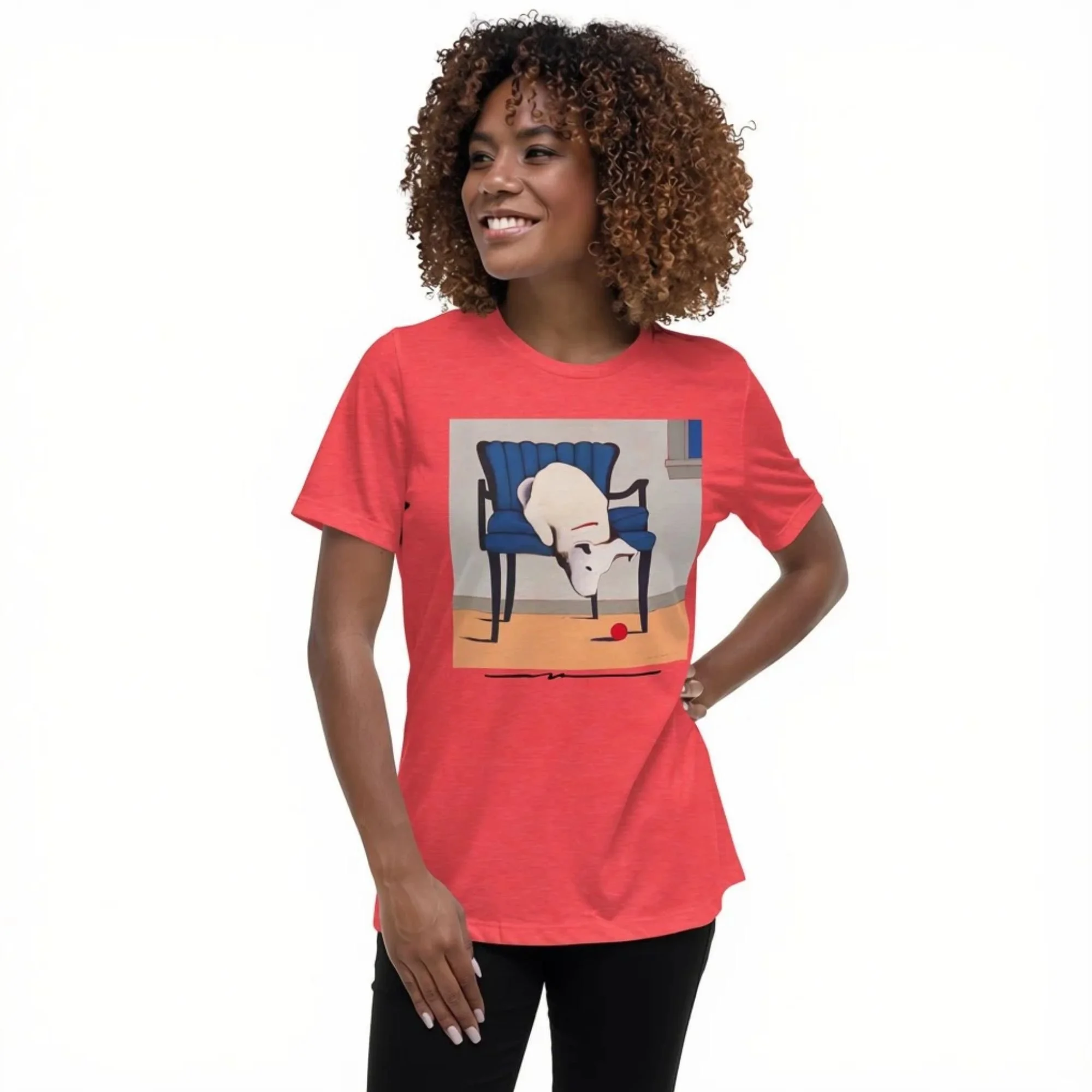 Heather Red Contemplating Gravity Women's Relaxed T-Shirt 2.jpg