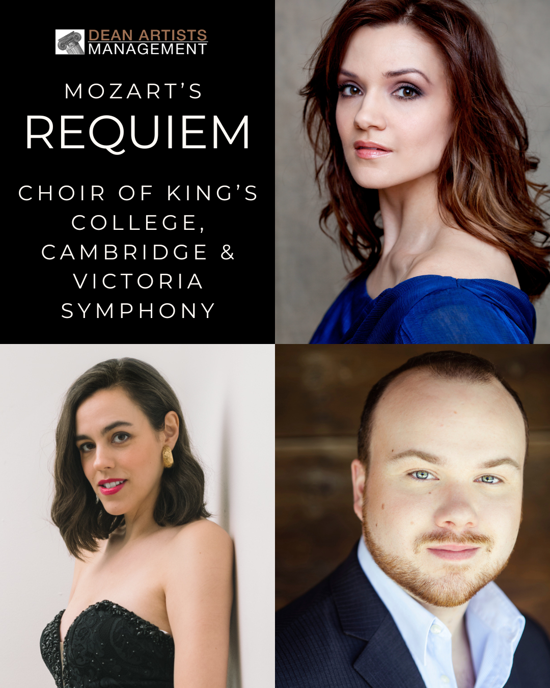 Andriana Chuchman, Emma Parkinson, and Owen McCausland with Victoria Symphony