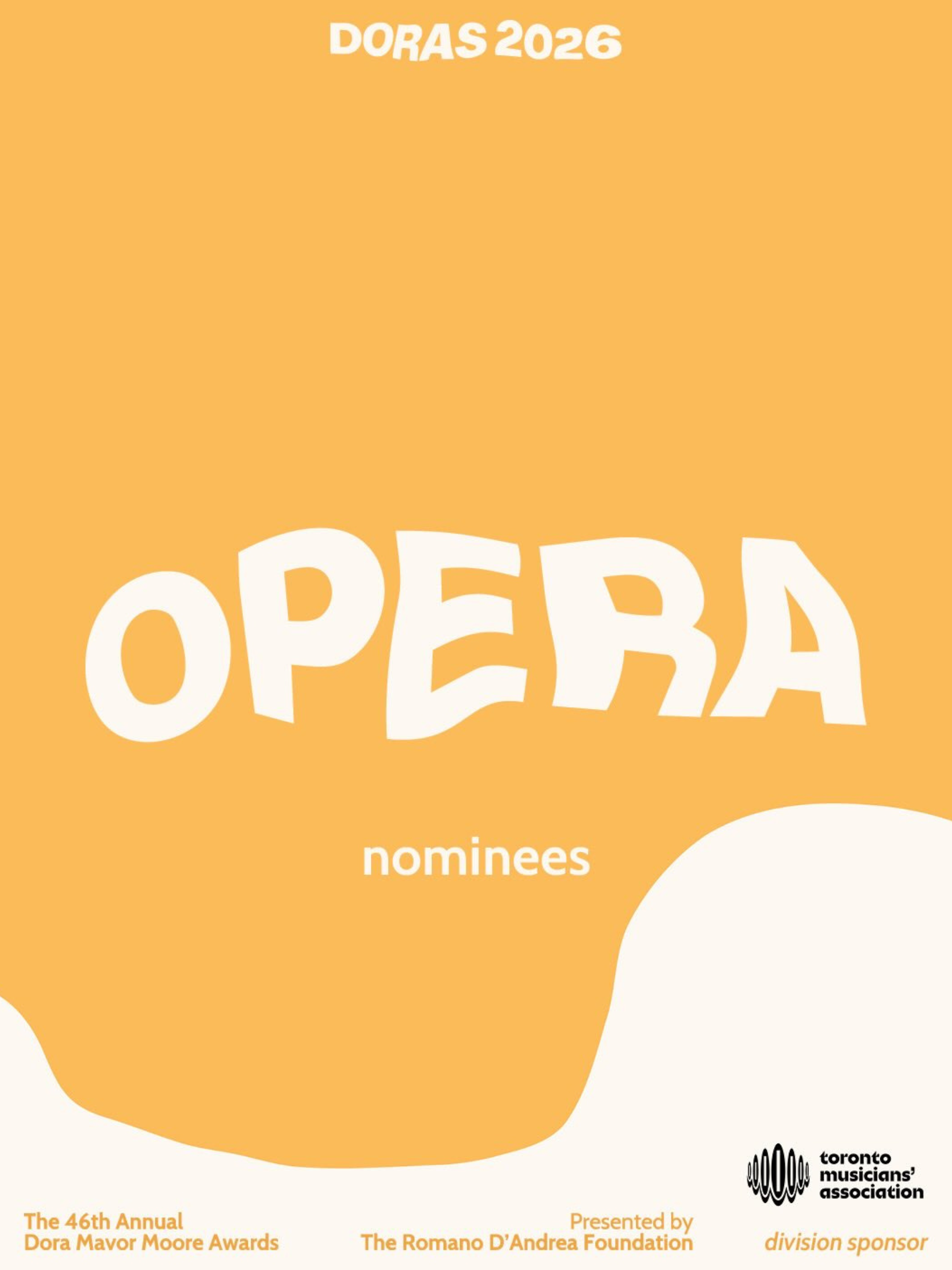 2026 Dora Mavor Moore Award Nominees