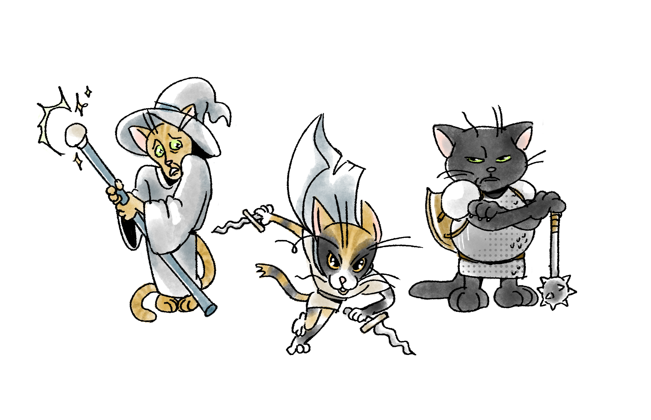 All of the cats I live with as RPG characters! 