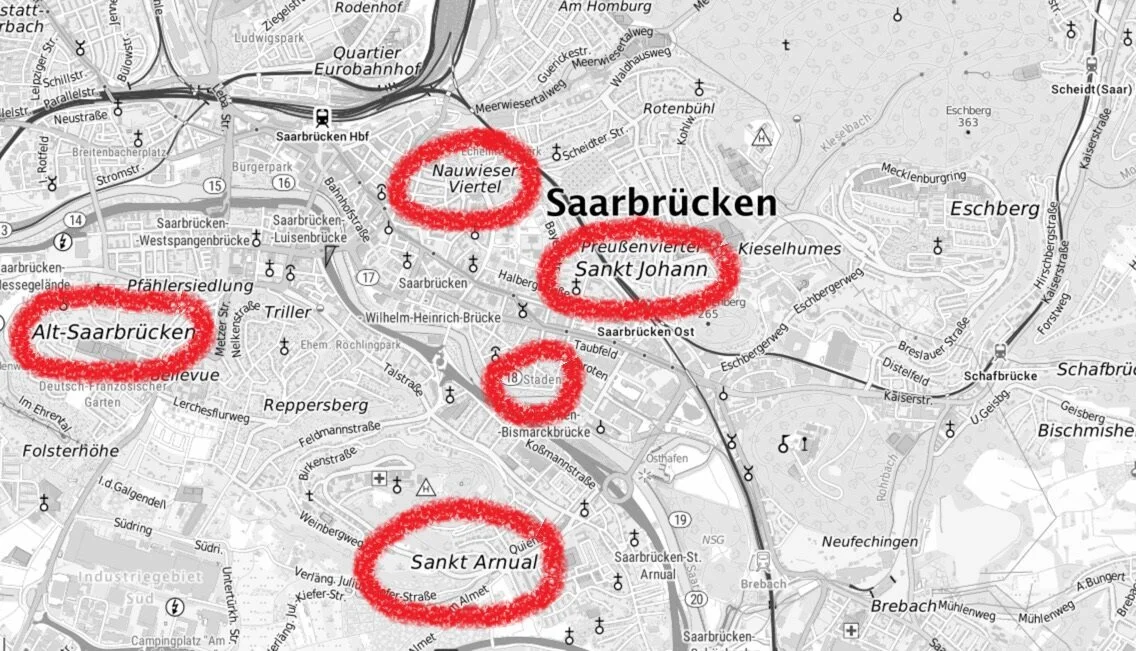Die Viertel Saarbrückens im Schnelldurchlauf