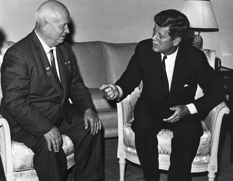 President John Kennedy and Soviet Premier Nikita Krushchev 1961