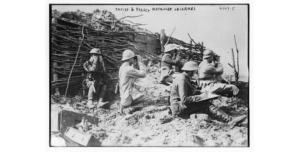 British and French artillery observers 1914