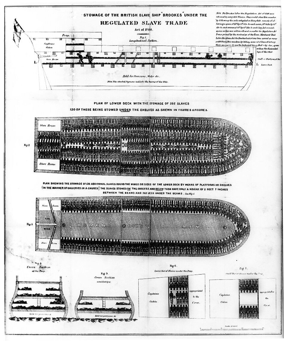 British slaveship under new regulated Slave Trade Act 1788