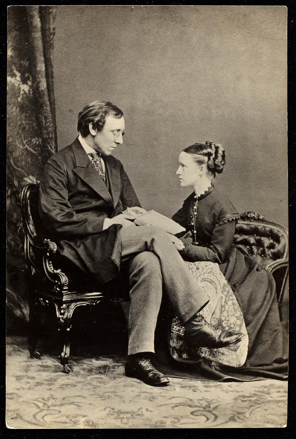Young Millicent Fawcett and blind husband and suffragist Henry Fawcett 1880