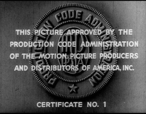 Breen Production Code Certificate for motion pictures