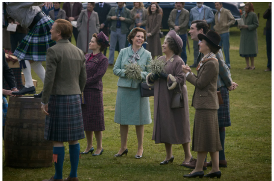 Highland Games in 'The Crown' - photo by Mark Mainz for Netflix