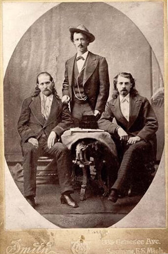 'Scouts of the Plains'- Wild Bill Hickok, left, Buffalo Bill Cody right 1873 