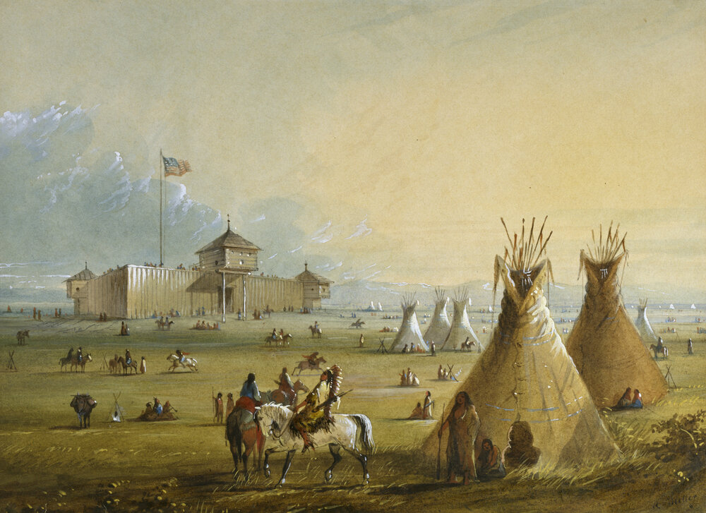 Fort Laramie by Alfred Miller 1840