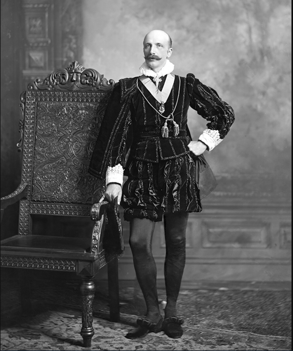 Lord Esher, planner of Royal Coronations and Jubilees, dressed as a Gentleman of France, Devonshire House Ball 1897