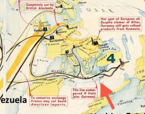 From 1940 SO (Esso) map of its wartime oil trade