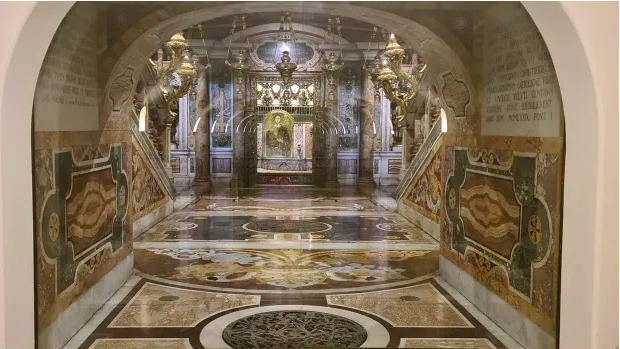 Crypt of St Peter's Basilica, Rome where St Peter is allegedly buried