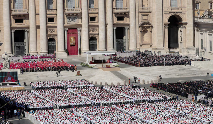 Funeral for Pope Francis where the only women in this picture were world leaders and spouses