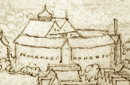 Sketch of the Globe playhouse rebuilt after the fire