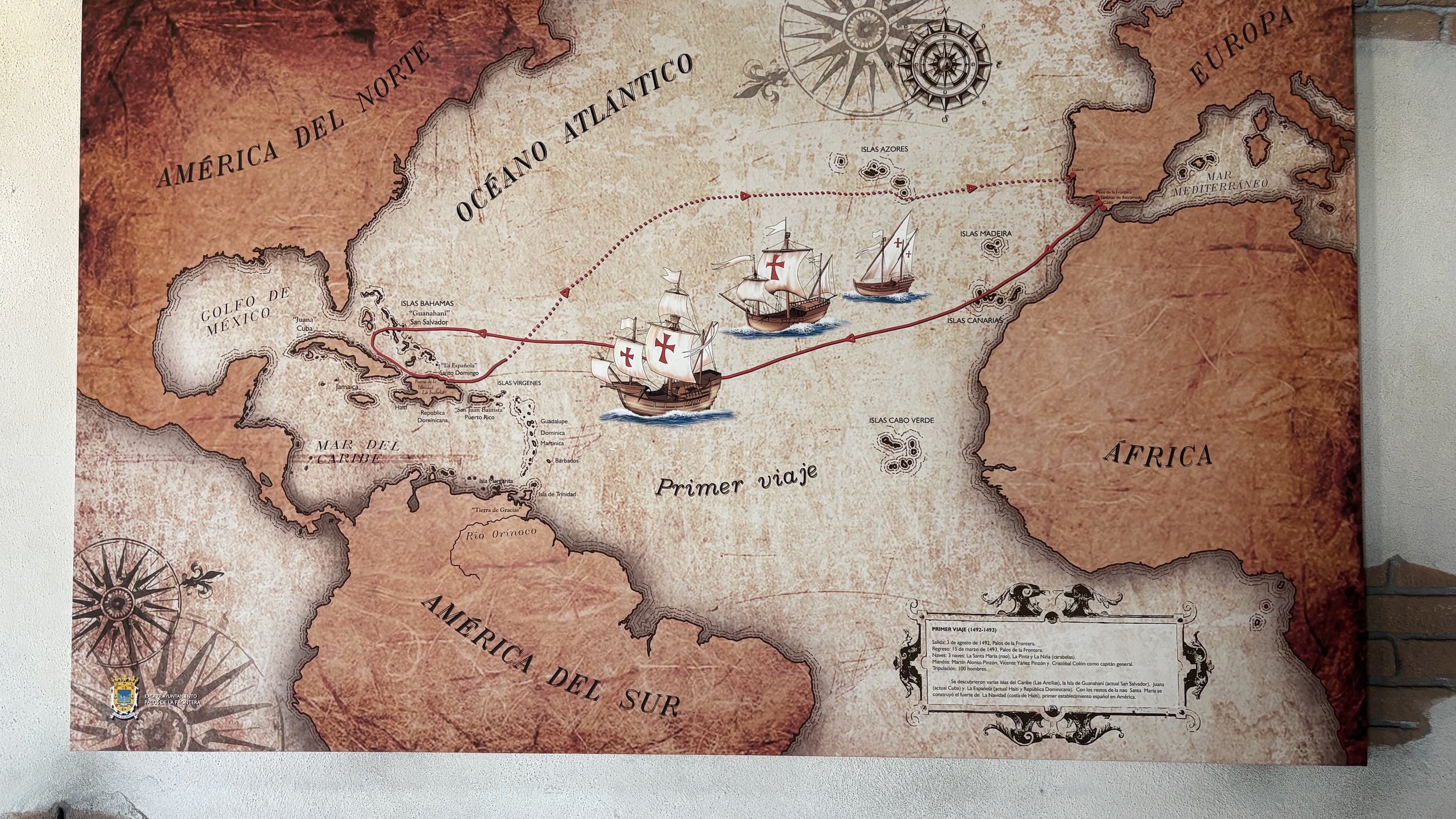 1st voyage, at La Rábida
