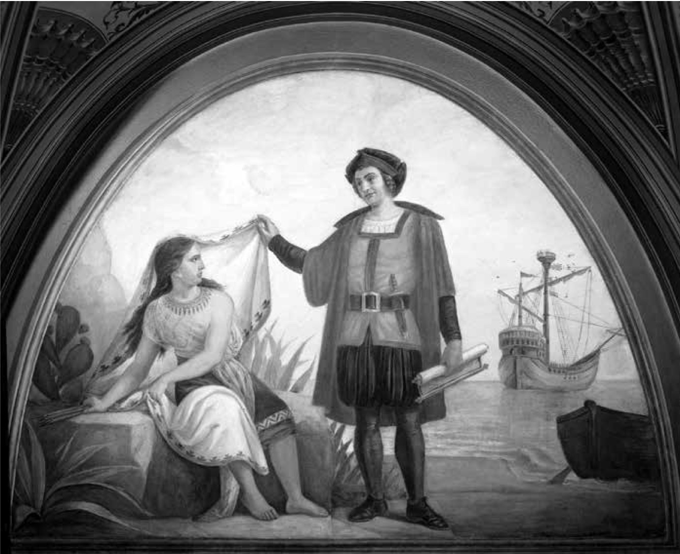 Columbus helping himself to an Arawak woman in the Capitol