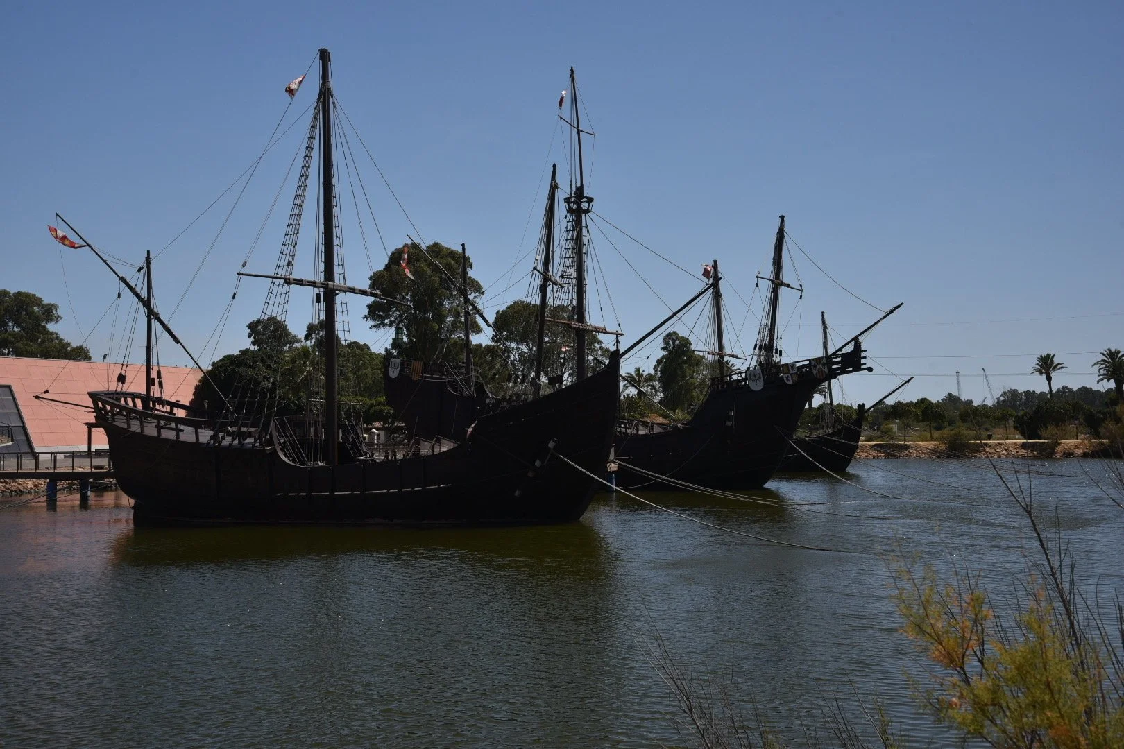 First three caravels, replicas at Palos