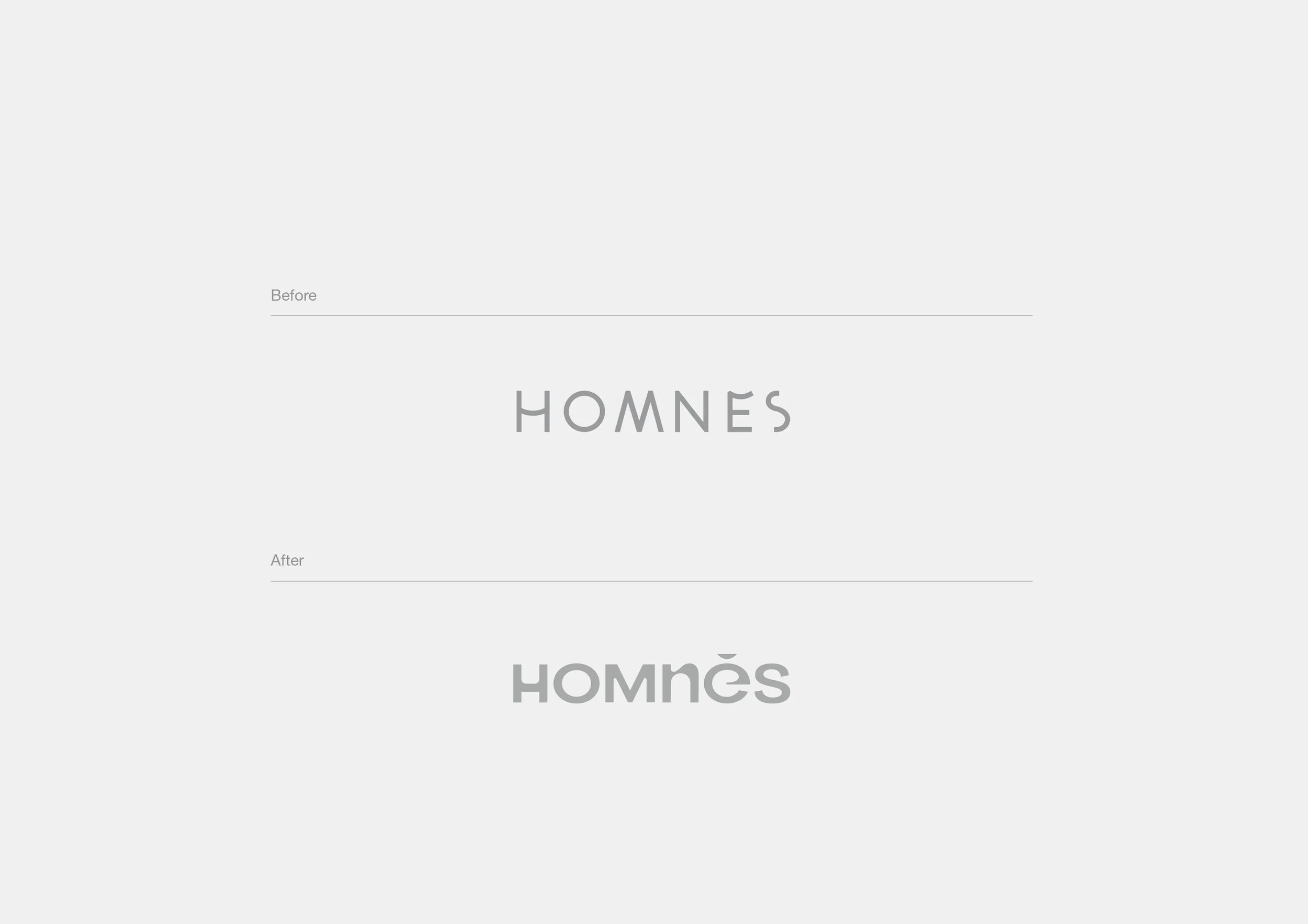 Avant/Apès de l'identité visuelle Homnès