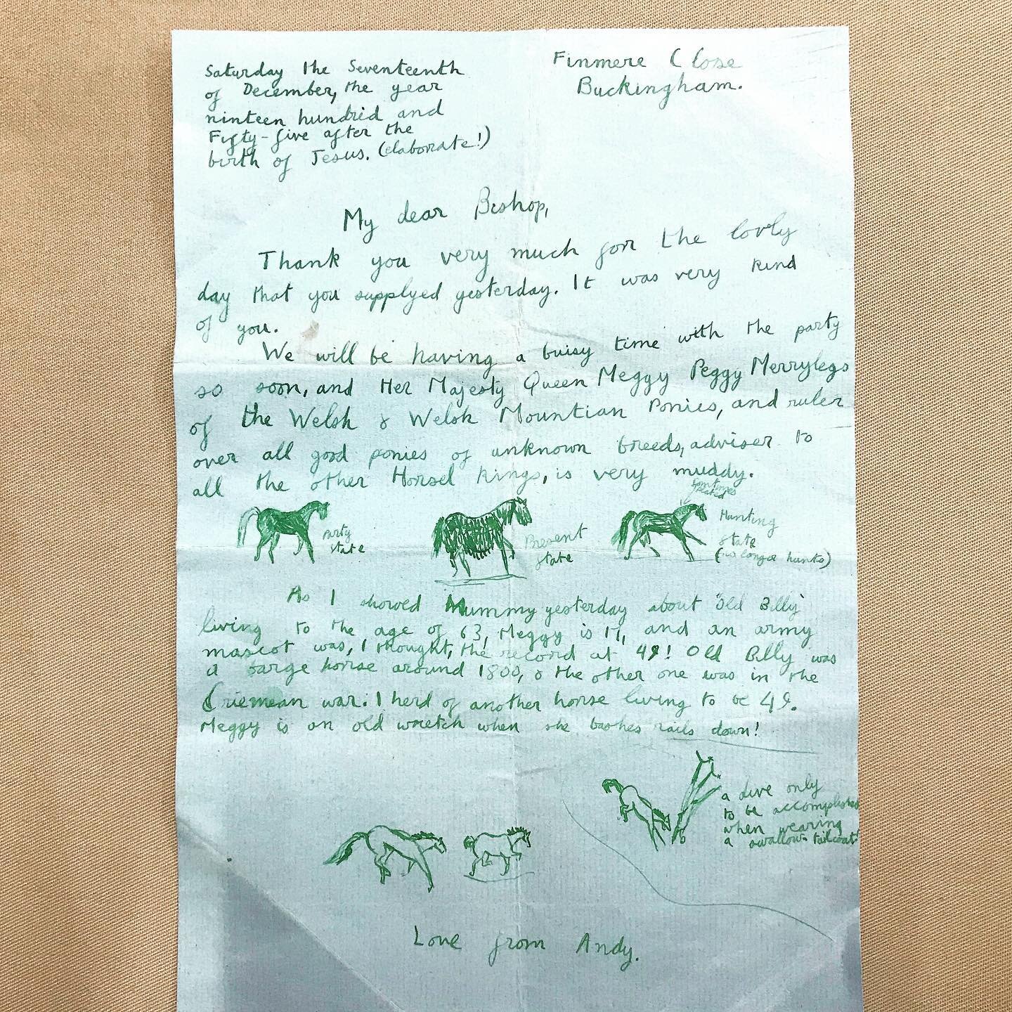 This lovely letter fell out of a sofa today, the more you look the more you see