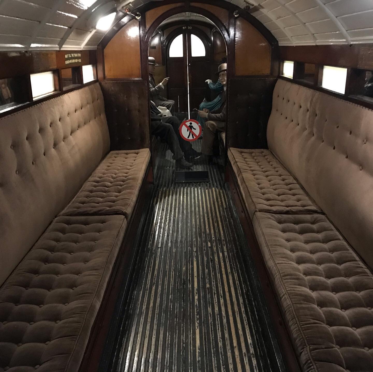 A couple of days on site at the  London Transport Museum in Covent Garden.
Repairs to the upholstery and re- covering the back panels on the &ldquo;padded cell &ldquo; carriage, the first electric underground train in service from 1890. @ltmuseum