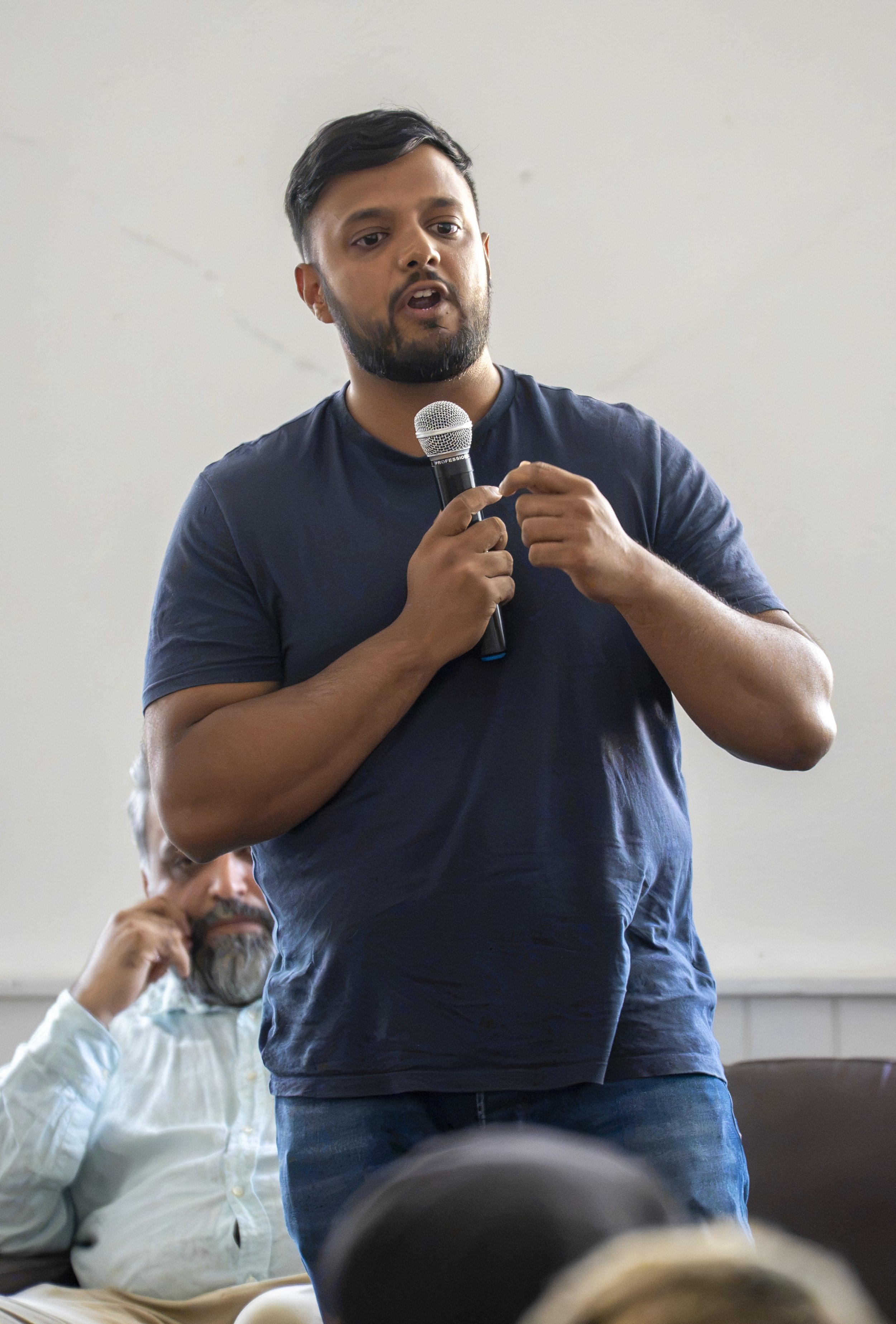 Writer and historian Taj Ali addresses the meeting