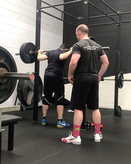 Last week&rsquo;s training was outstanding for @jb.barbell.  Jake hit PRs on all lifts, with 177.5kg for a 5kg PR on squat, 100kg for a 5kg PR on bench, 220kg for a 2.5kg deadlift PR, and a bonus 102.5kg touch and go bench PR.  Even more coming his w