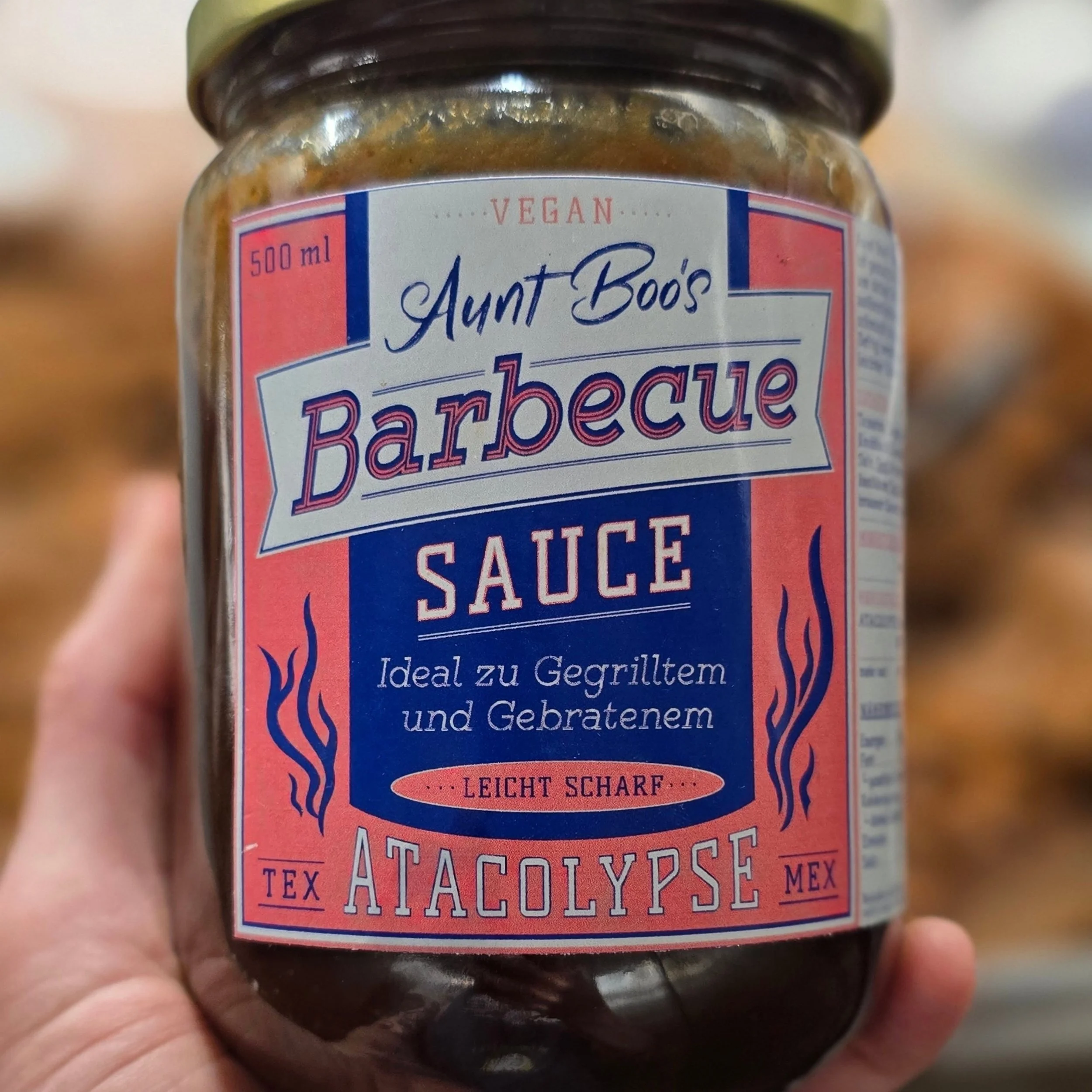 Ooooh dang! Today's special, seitan bbq brioche bap is featuring the one and only, Scabba Dabba Doo's delicious bbq sauce! !  My old homie from Dallas came for a visit with her rad partner Barebel, whi designed the labels, and gifted us the most tast