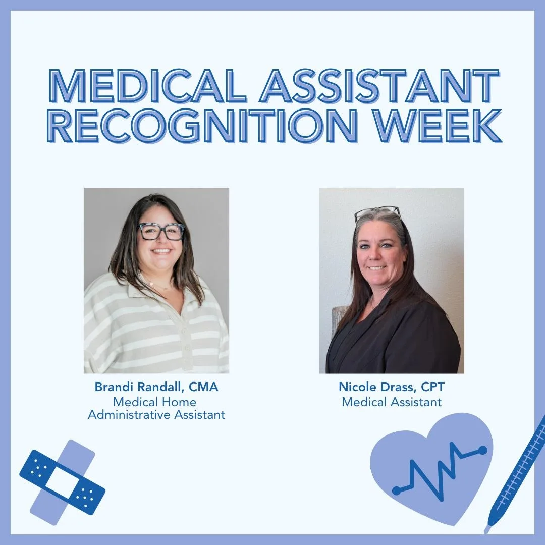 This week, we are celebrating Medical Assistant Recognition Week! 
Our Medical Assistants, Brandi and Nicole, play an essential role in our team - caring for patients, supporting providers, and connecting patients with care systems. We are grateful
