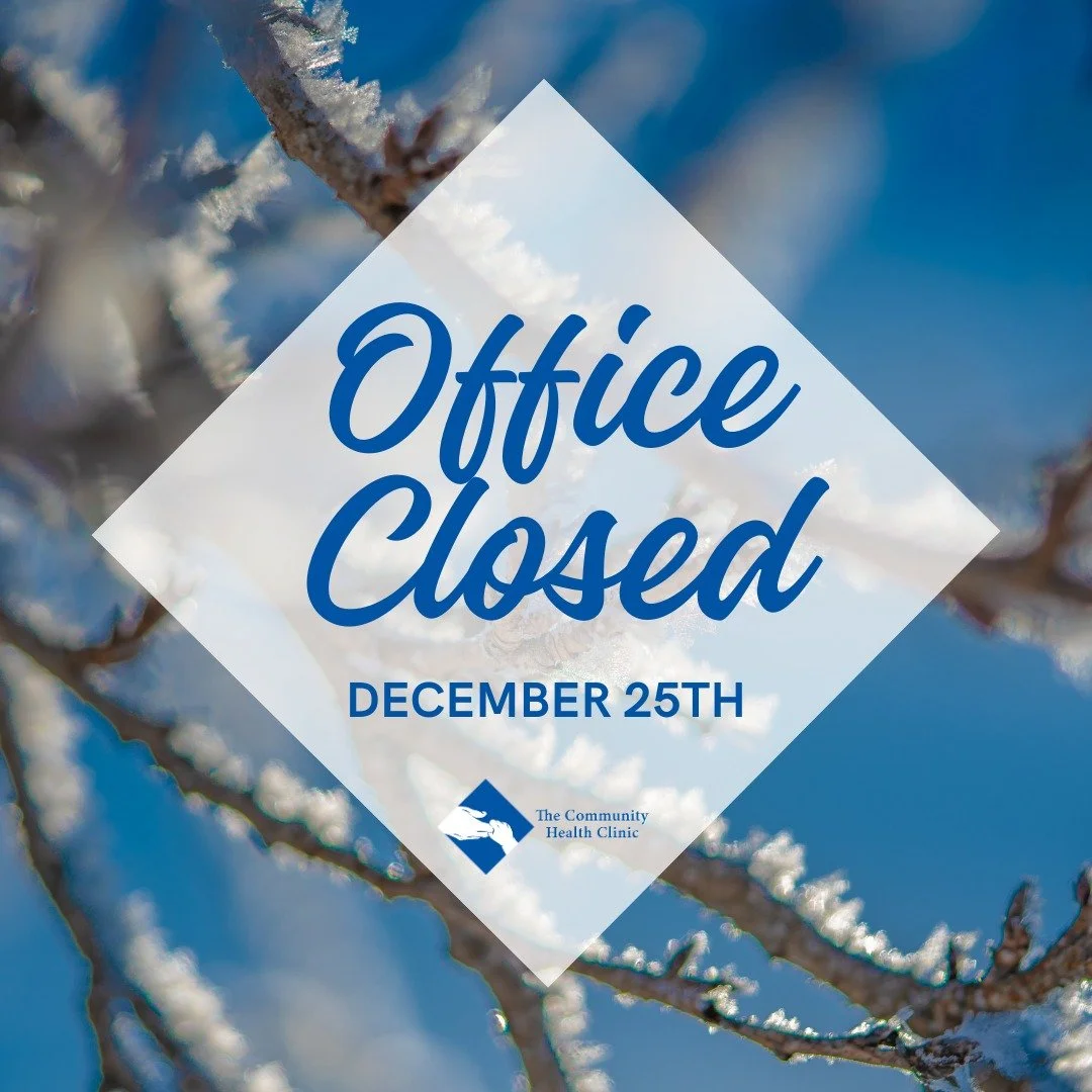 In observance of Christmas, the CHC will be closed on Thursday, December 25. Our team will return to the clinic on Friday, December 26.

We wish you and your loved ones a joyful and peaceful holiday season! 💙