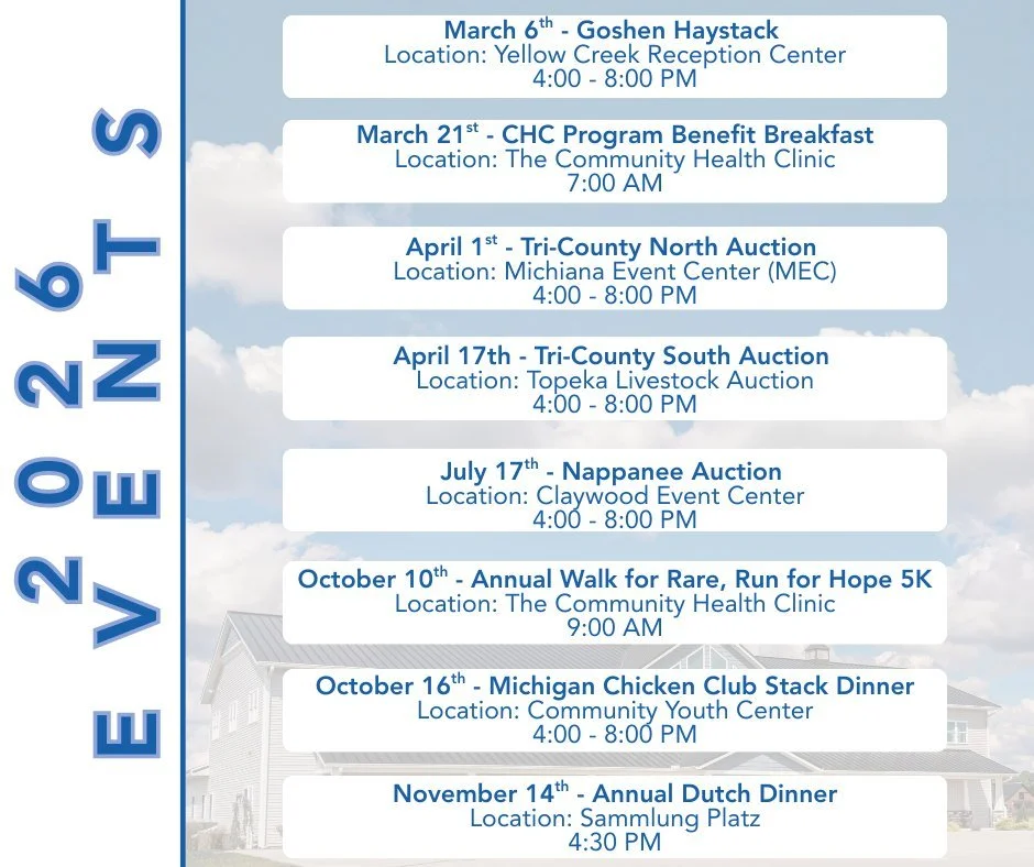 ✨ Save the Dates! ✨
Were excited to share our 2026 fundraising event lineup! Each event plays a role in supporting compassionate, community-centered care&mdash;and we would love for you to be part of it.

👉Learn more about each event at: www.indiana
