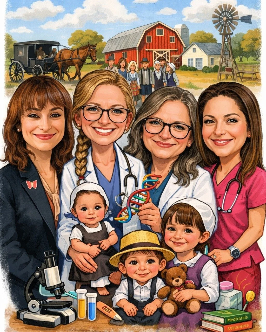 Yes, we hopped on the caricature trend.. 😁

But our mission stays the same&mdash;providing excellent and affordable medical care consistent with the needs of the Amish, Mennonite, and other rural northern Indiana communities, with a focus on individ
