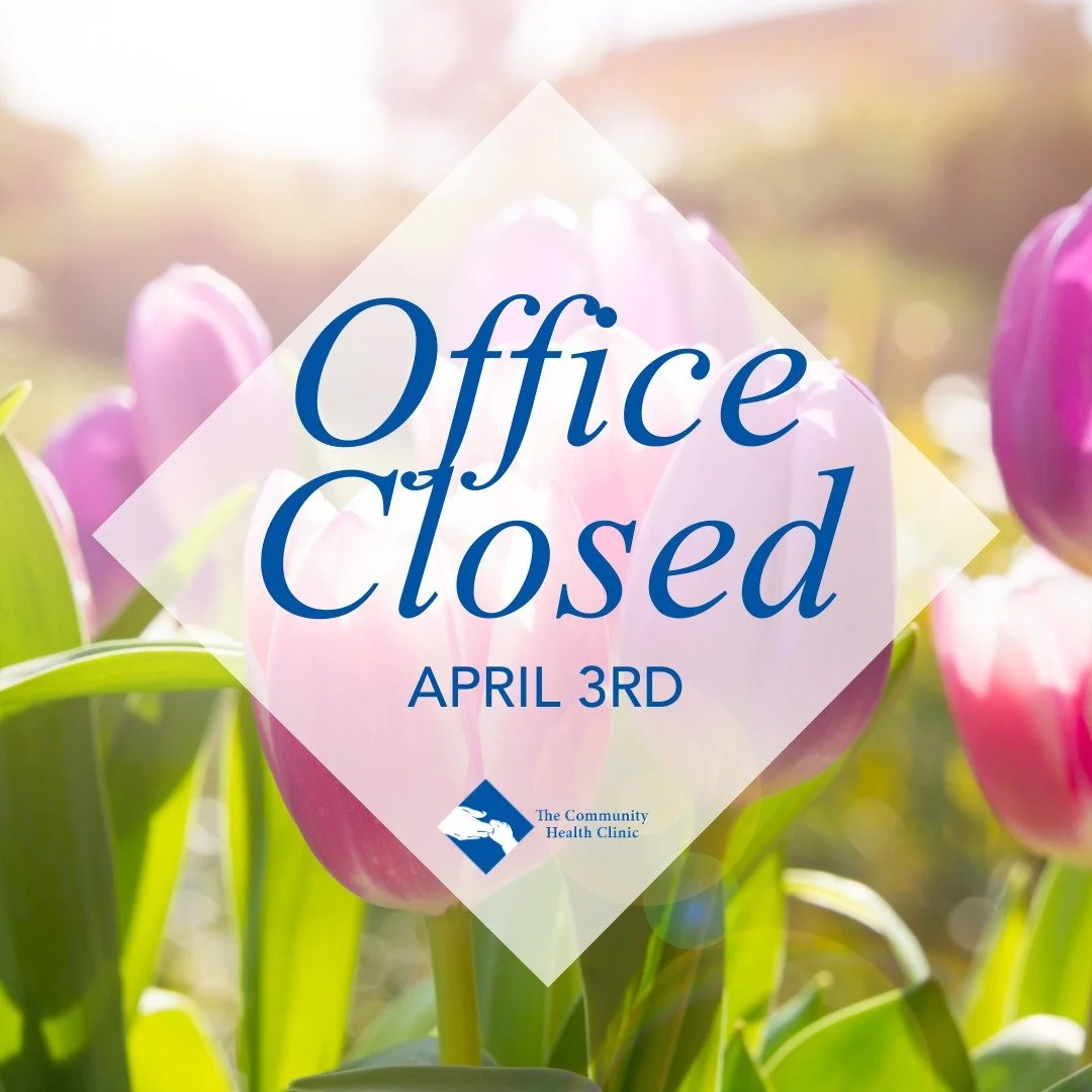 In observance of Good Friday, the clinic will be closed Friday, April 3rd. We will be open and seeing individuals again on Monday, April 6th. 

Have a great weekend! 🌷🐣