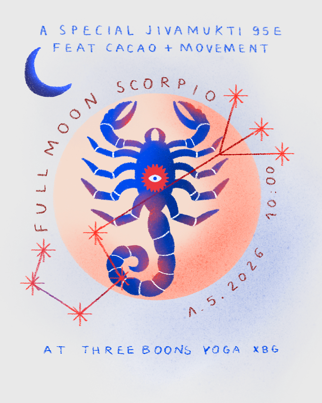 FULL MOON IN SCORPIO – A SPECIAL JIVAMUKTI OPEN 95E+ FEAT. CACAO + MOVEMENT
