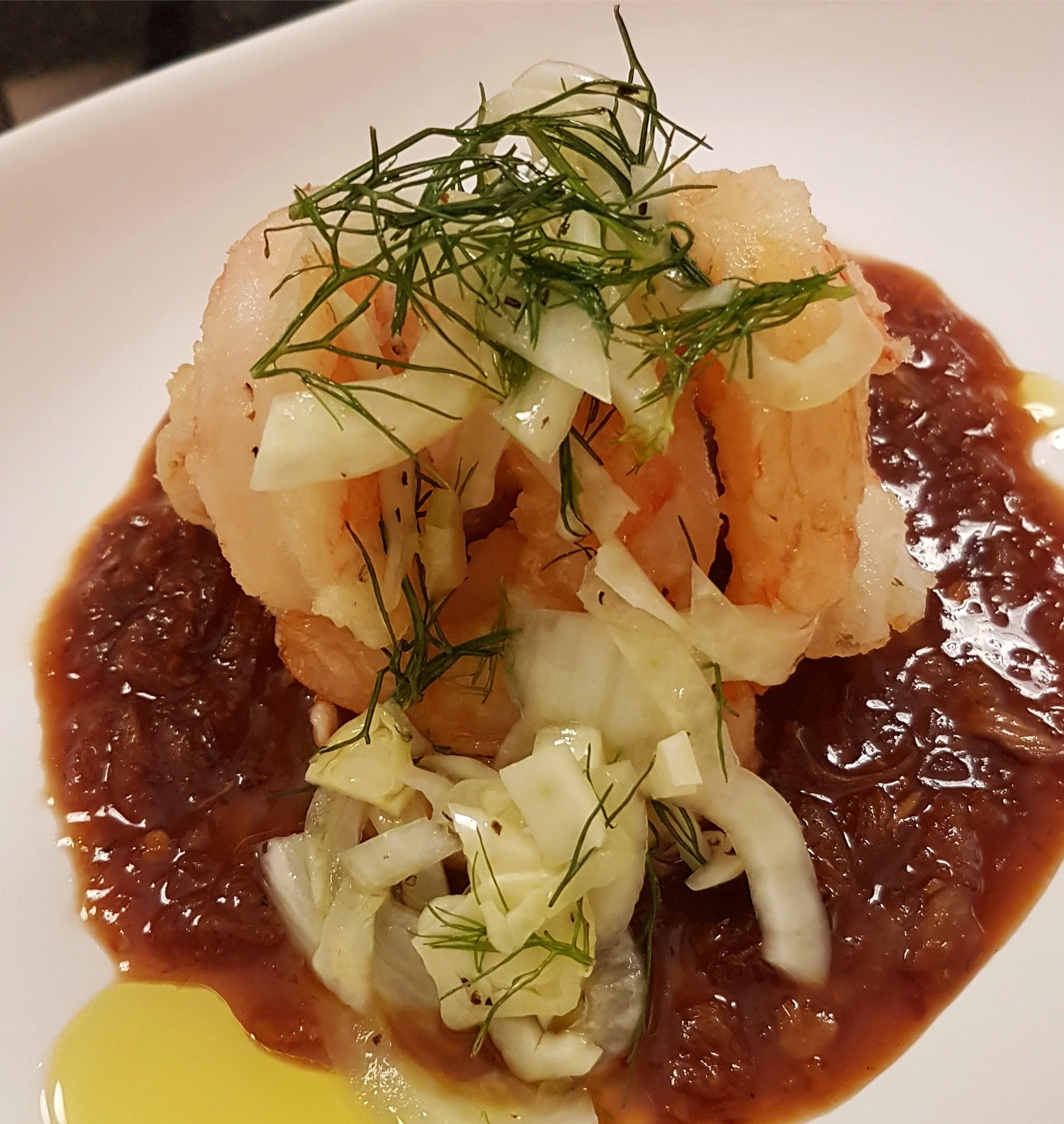 Stir Fried Shrimp with Fennel Salad