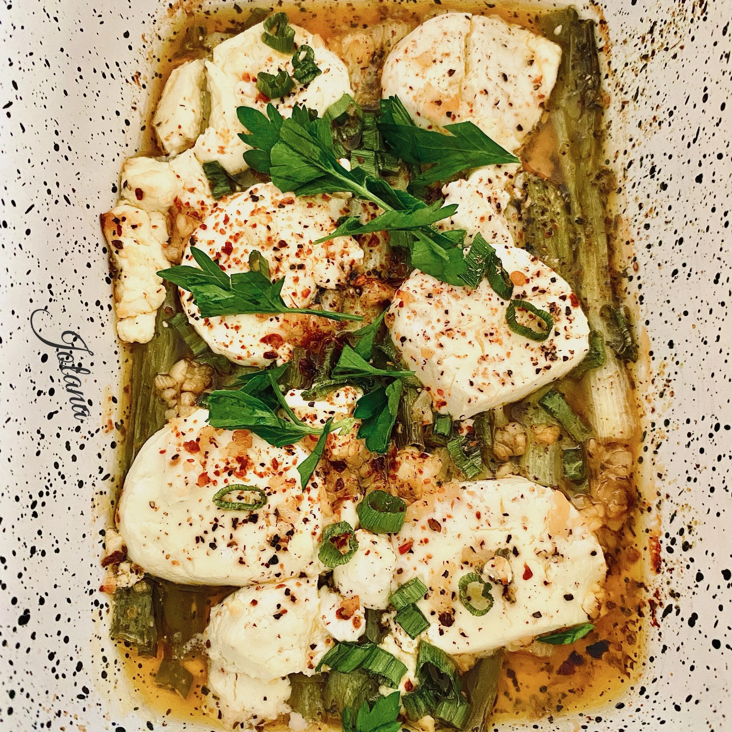 Goats Cheese and Young Onions