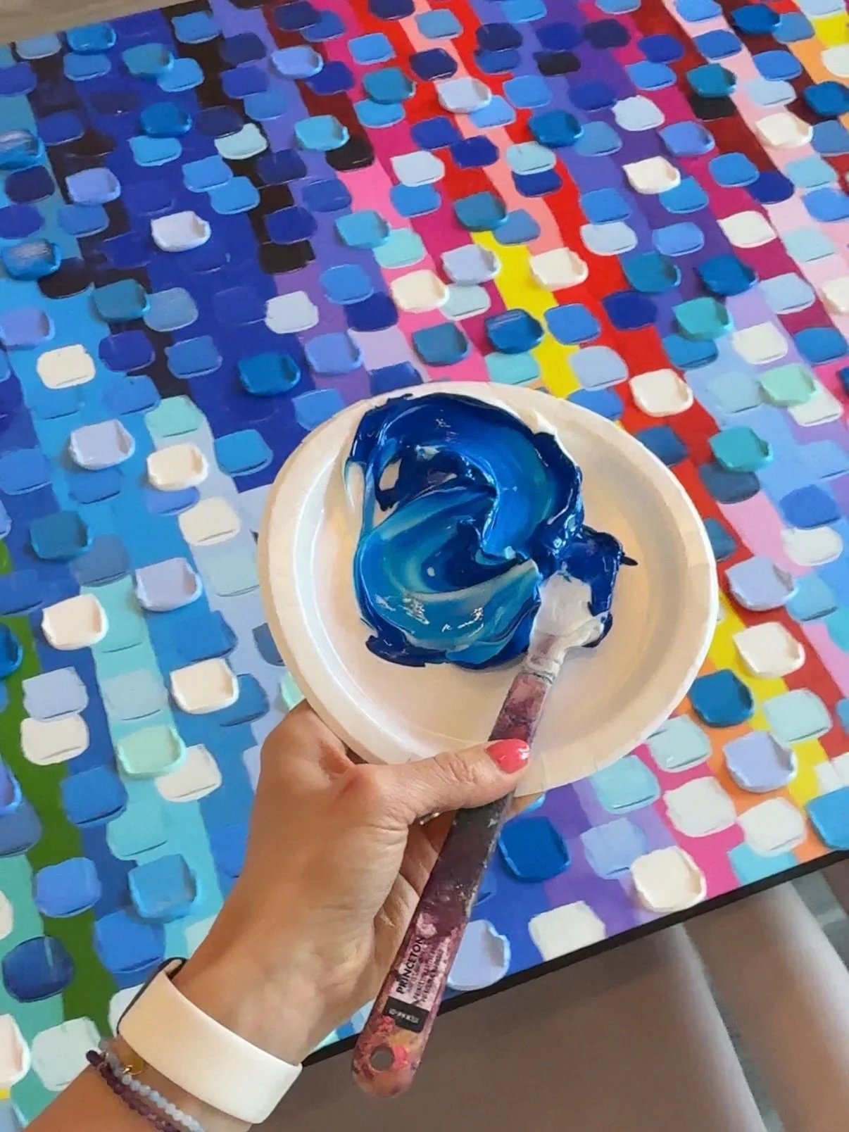 All the blues 🩵 

Embellishing this print to give it texture and dimension. Just a few of the hues that I&rsquo;ve been painting with this week.

#calgaryart #calgaryartist #canadianart #canadianartist #canadianartdaily