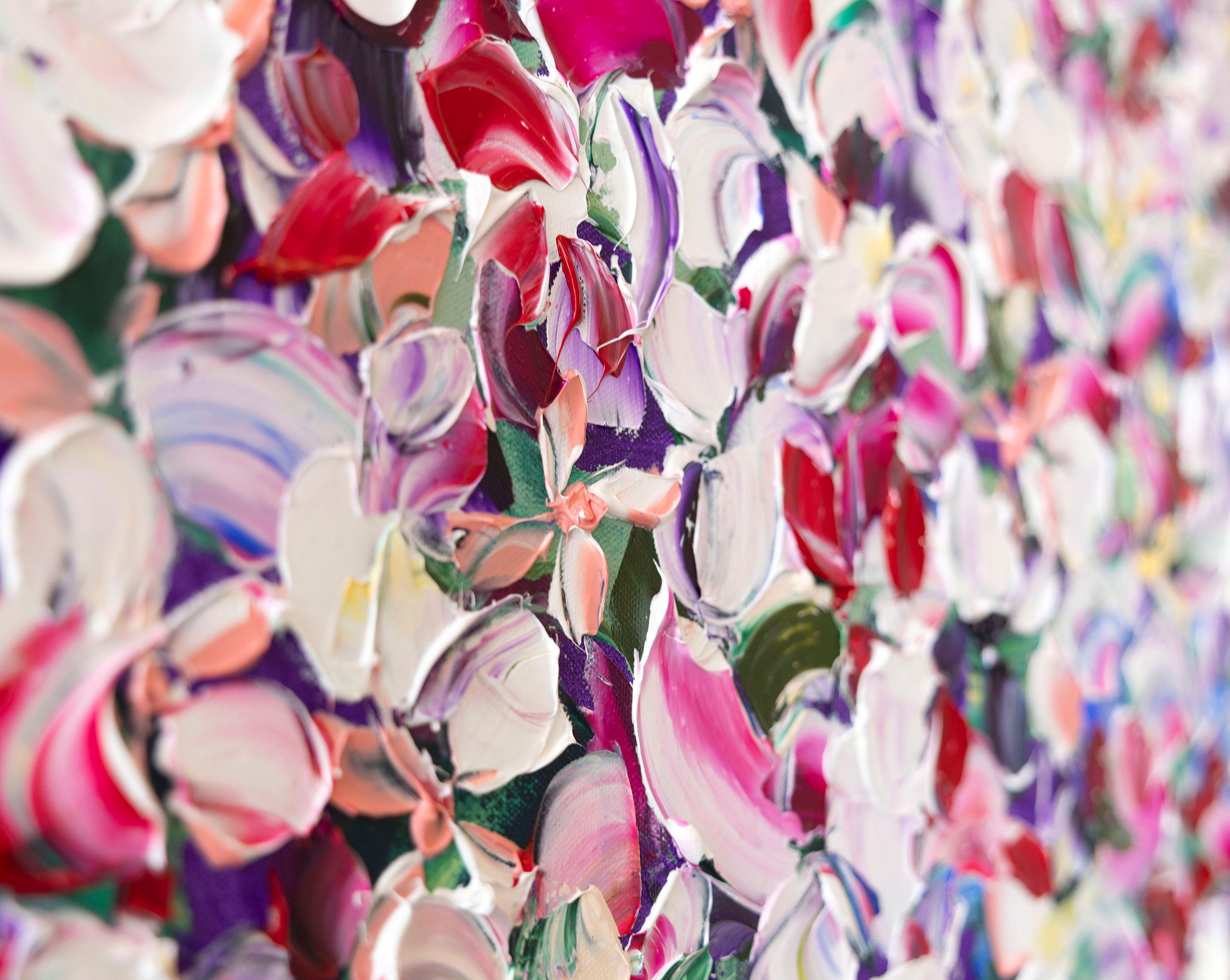 CanadianAbstract Artist Alex Hunt Close up of Floral Artwork at Calgary Studio .jpg
