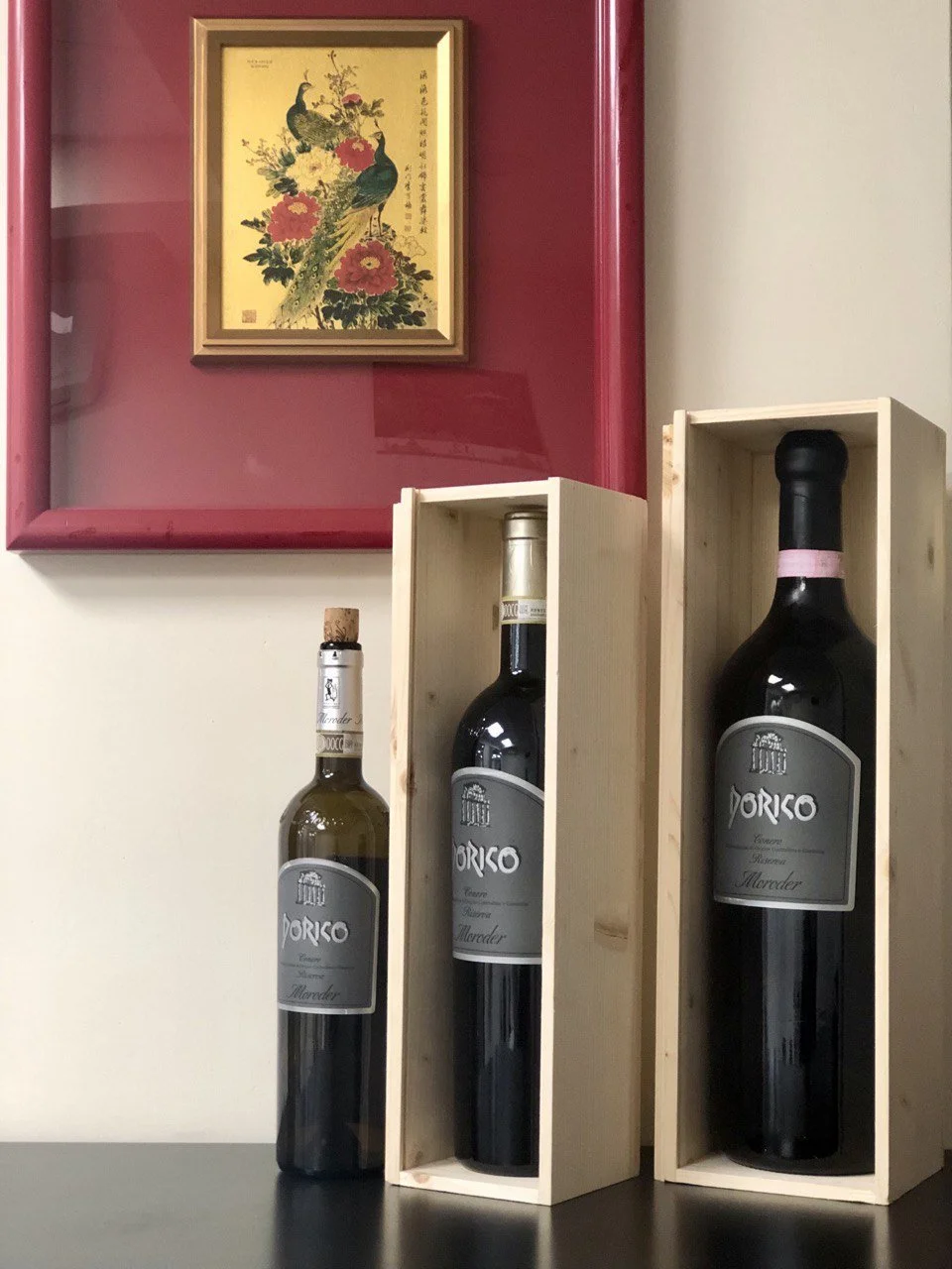 Italy Moroder wine lined up
