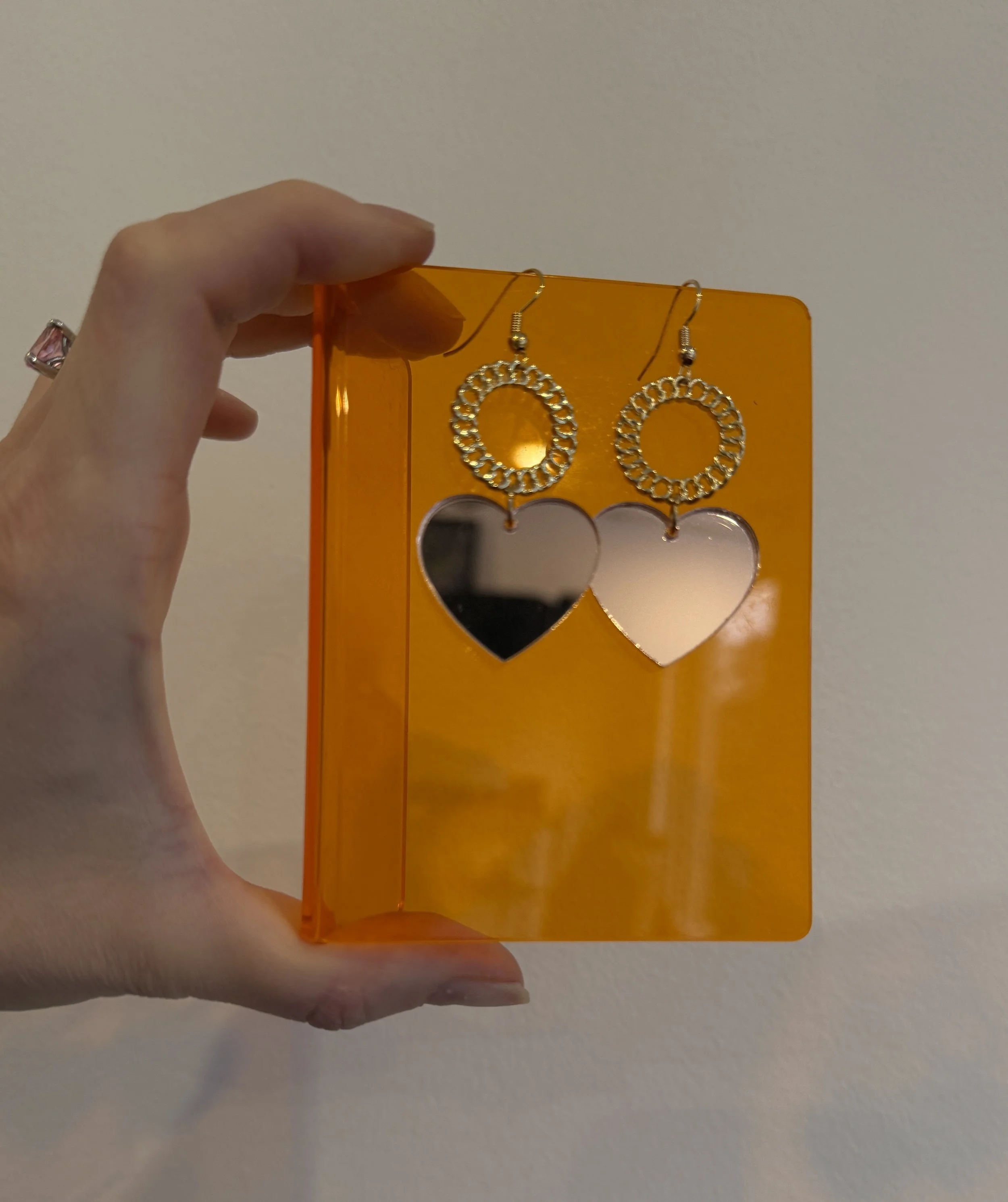 Mirror, Mirror Heart Earrings