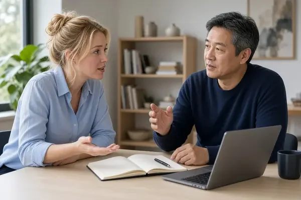 Adult interviewing an ADHD coach about professional credentials