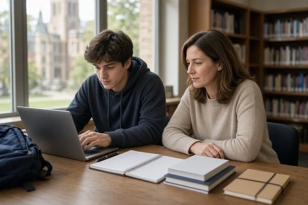 College student developing independent ADHD organization skills