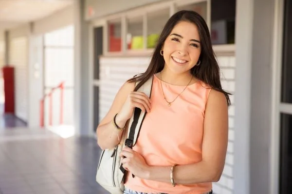 Woman at school getting masters degree