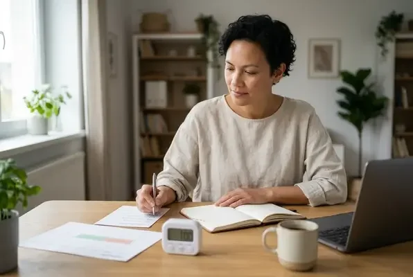 Adult restarting a goal with a small focused work session