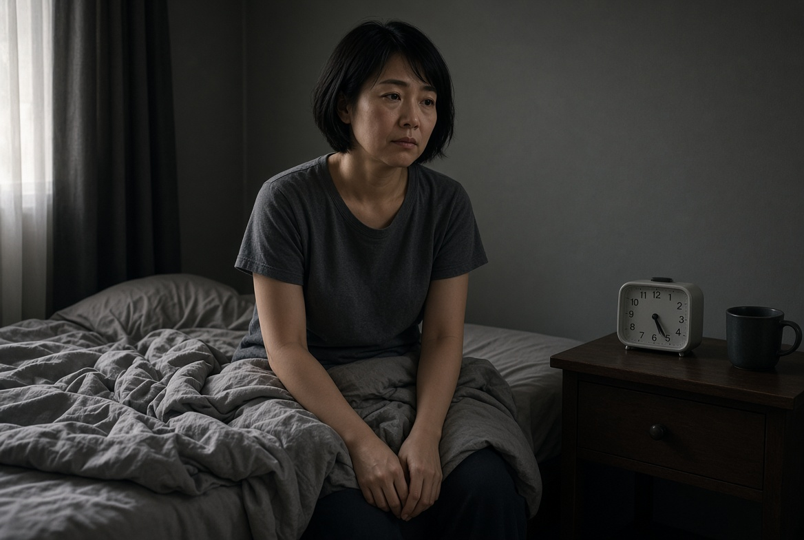 Adult struggling with chronic sleep deprivation after repeated short nights