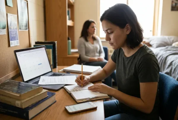 College student managing their own academic calendar