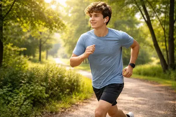 Teen exercising outdoors to manage ADHD